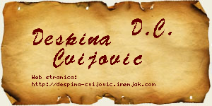 Despina Cvijović vizit kartica